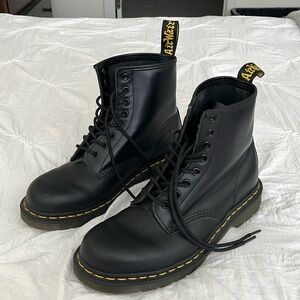 Dr. Martens Black Leather Boots, Size L 9 and M 8